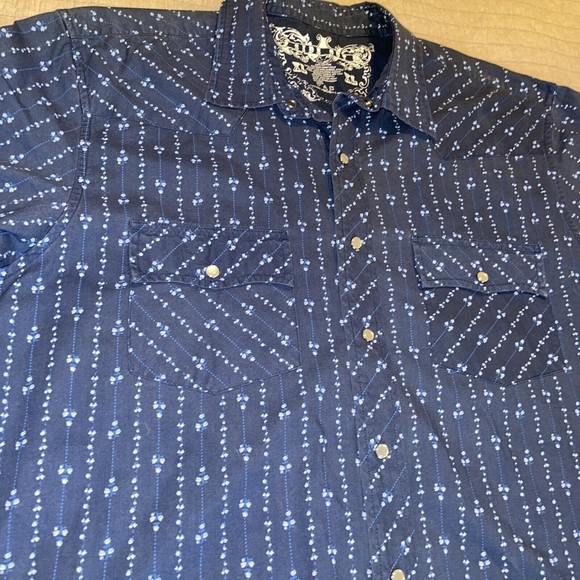 Side Out Men's Retro Pearl Snap Shirt Size XL - Picture 3 of 6